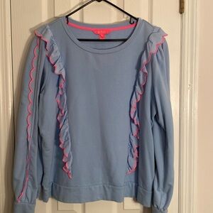 Lilly Pulitzer Blue Ruffle Sweatshirt